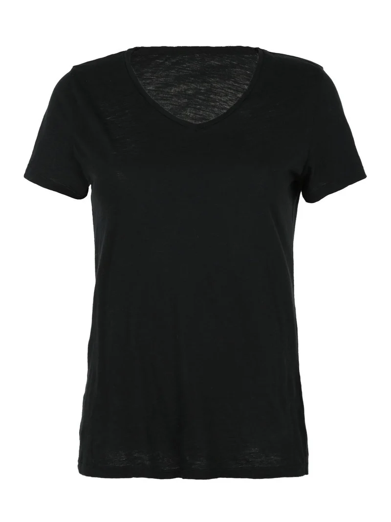 T-Shirt donna con scollo a V - nero