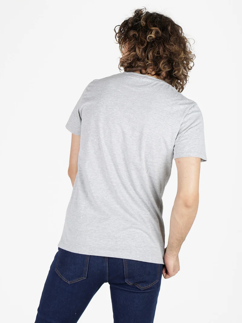 T-shirt girocollo da uomo in cotone - grigio