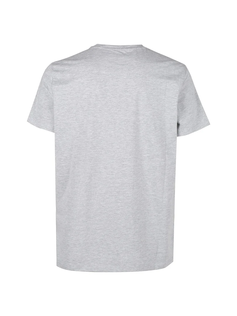 T-shirt girocollo da uomo in cotone - grigio