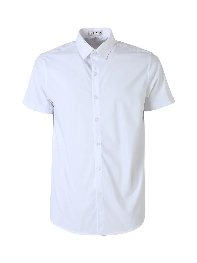 Camicia da uomo a maniche corte - bianco