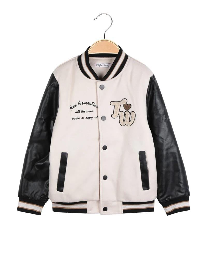 Giacca bomber da bambina - panna