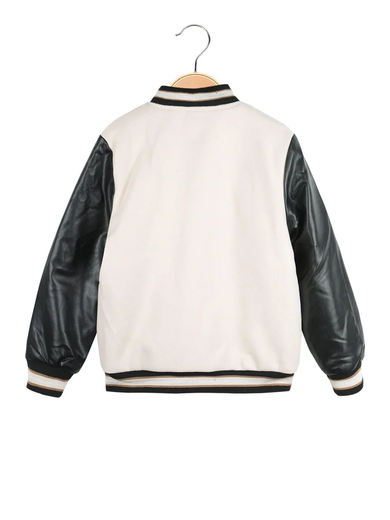 Giacca bomber da bambina - panna