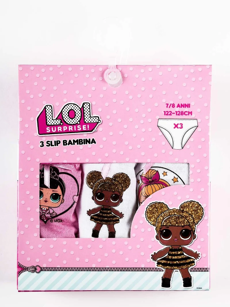Slip da bambina L.O.L. confezione 3 pezzi - assortito
