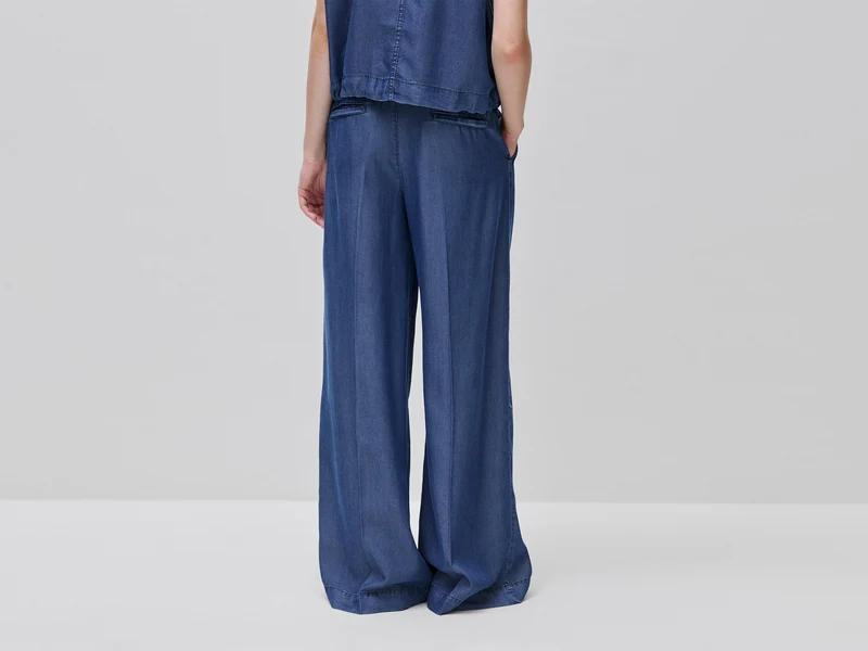 Weite Chambray-Hose