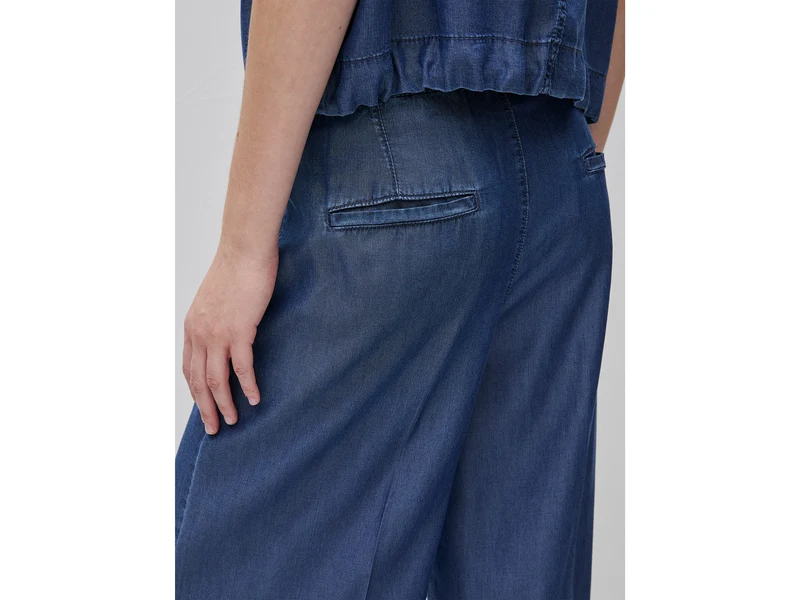 Weite Chambray-Hose