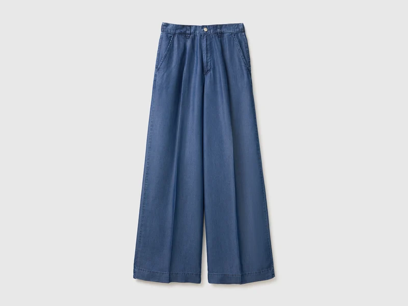 Weite Chambray-Hose