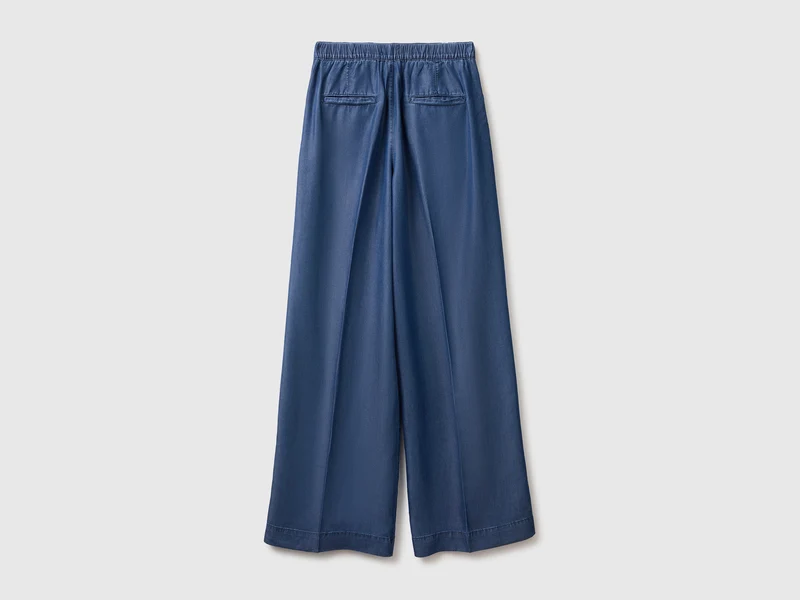Weite Chambray-Hose