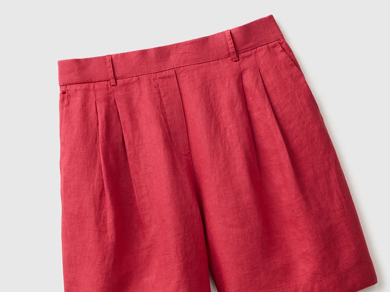 Bemuda-Shorts aus reinem Leinen