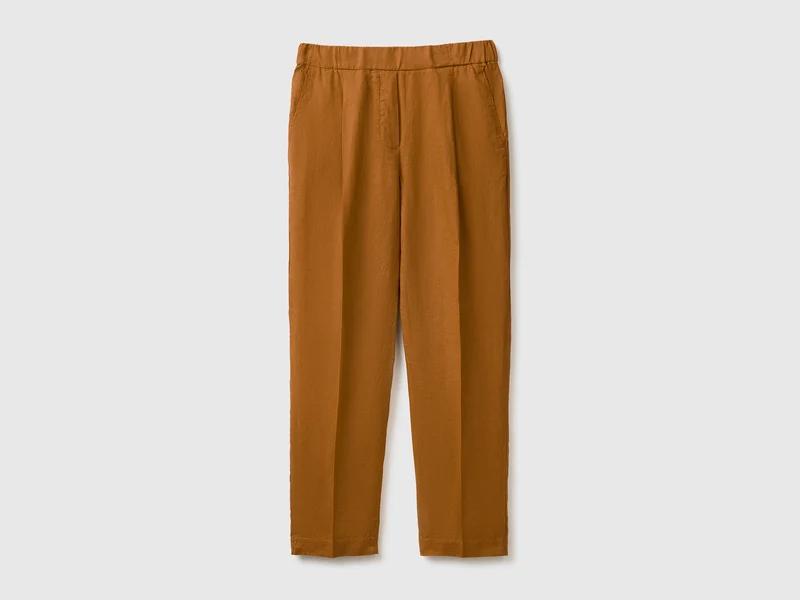 Karottenförmige Hose aus reinem Leinen