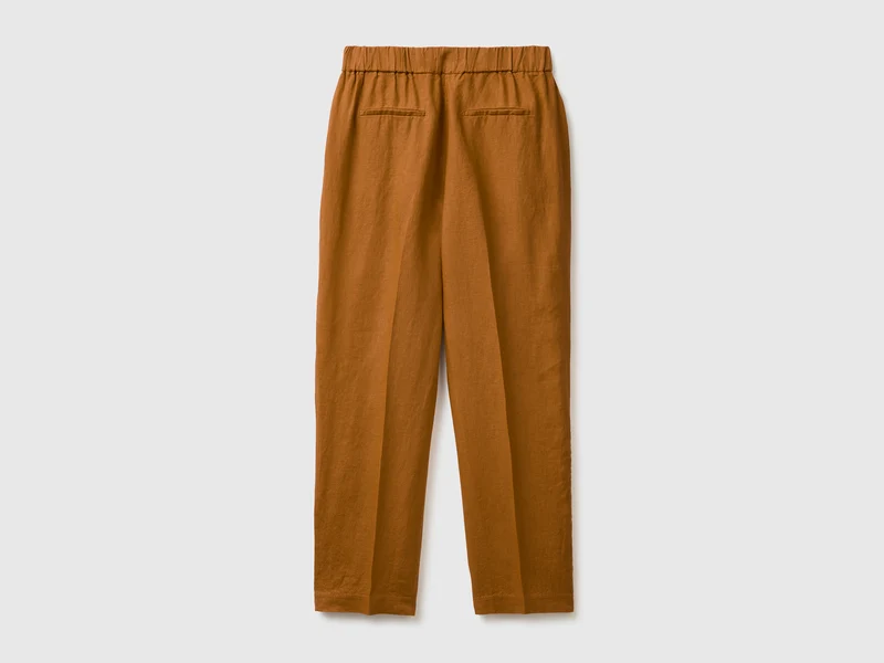 Karottenförmige Hose aus reinem Leinen
