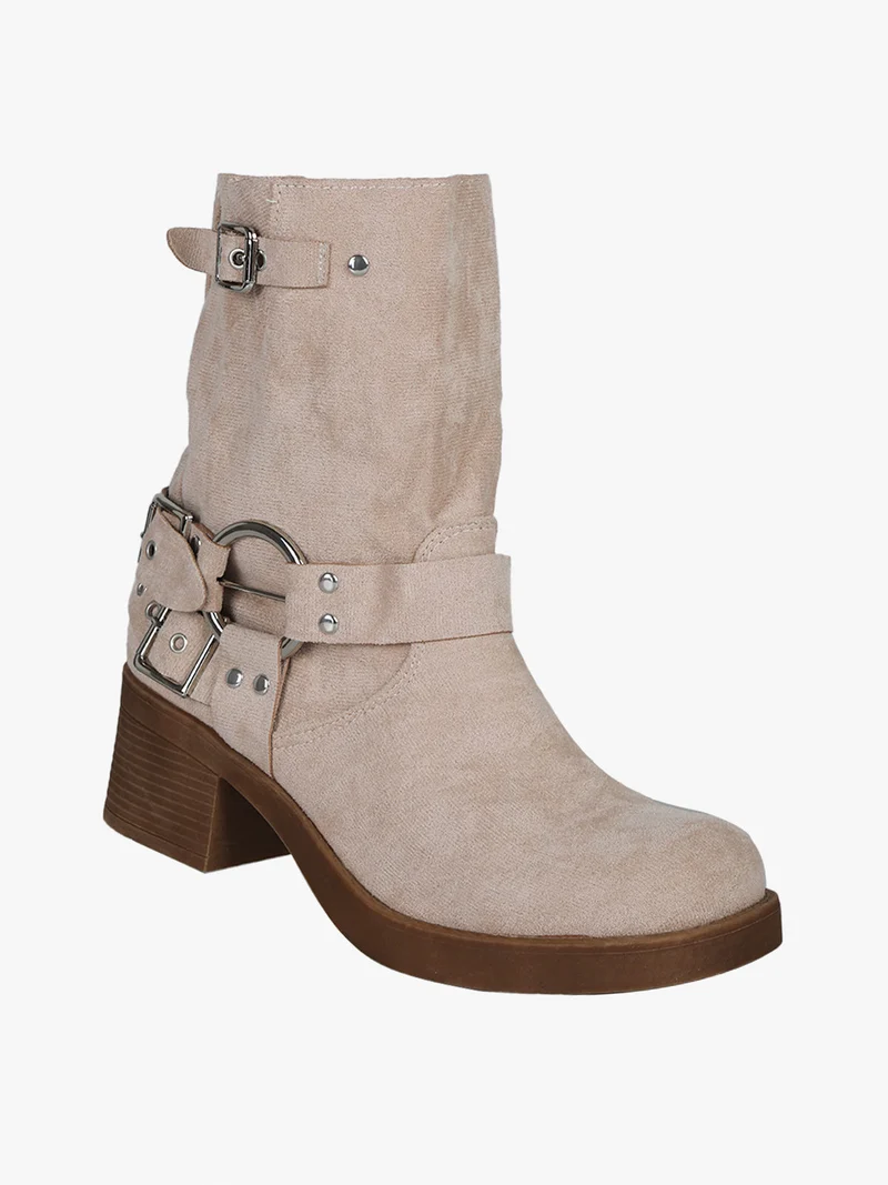 Stivaletti donna scamosciati - beige