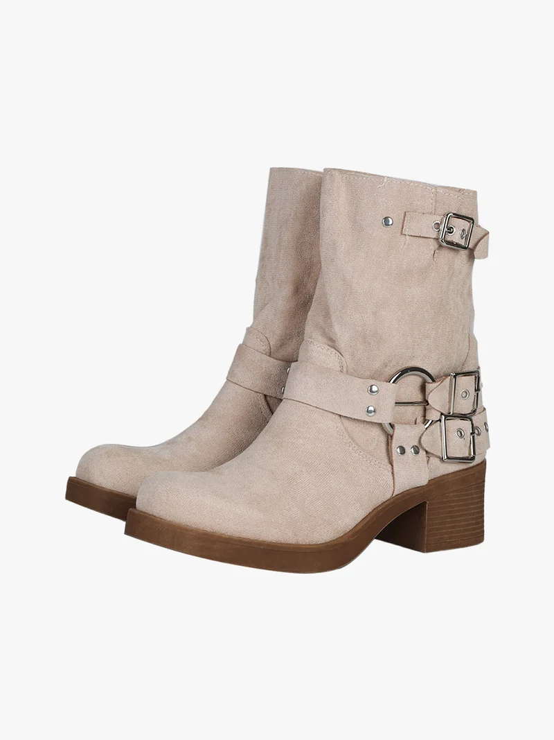 Stivaletti donna scamosciati - beige