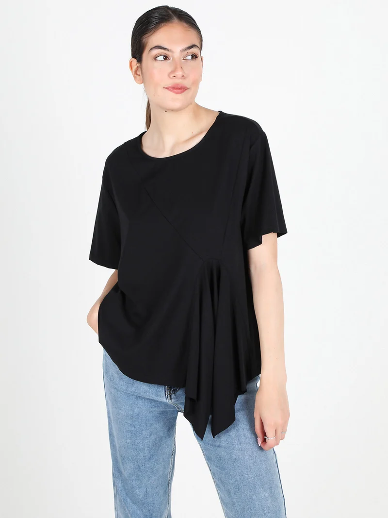 T-shirt donna oversize in cotone - nero