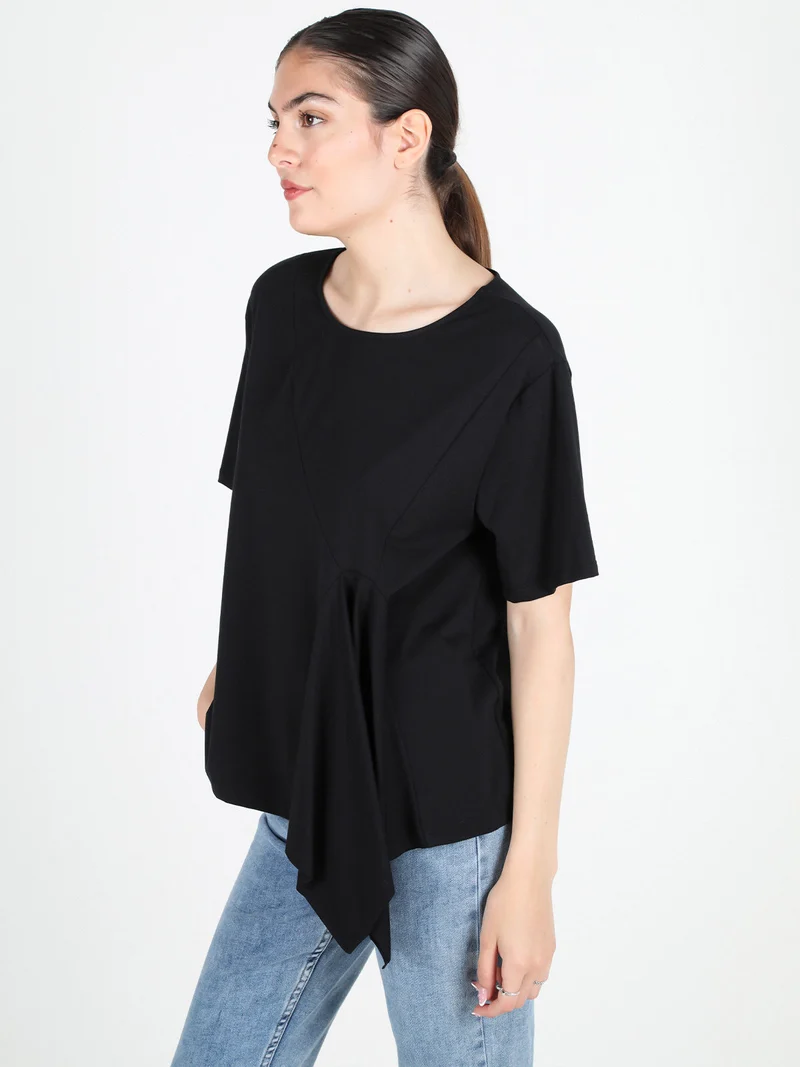 T-shirt donna oversize in cotone - nero