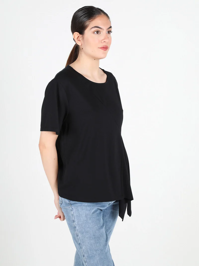 T-shirt donna oversize in cotone - nero