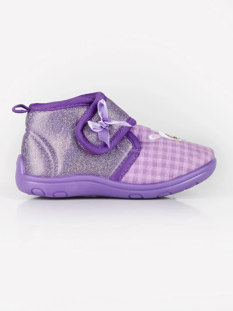Pantofole alte da bambina con strappo - viola