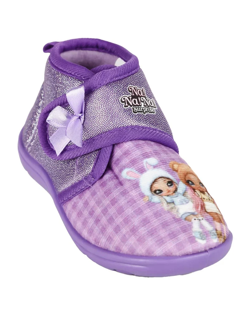 Pantofole alte da bambina con strappo - viola