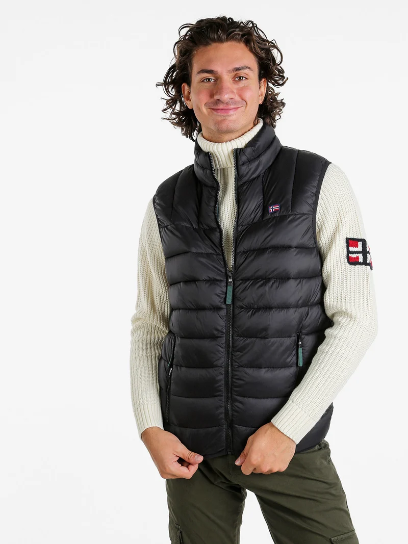 Gilet da uomo con cerniera imbottito - nero