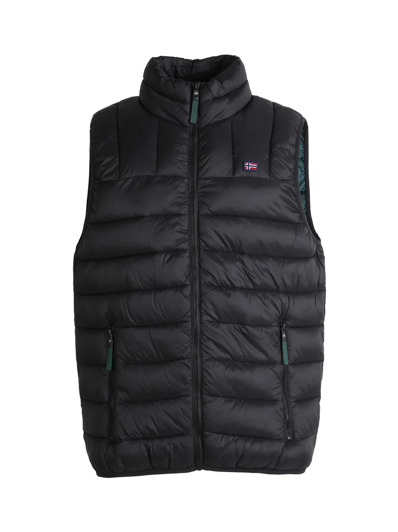 Gilet da uomo con cerniera imbottito - nero