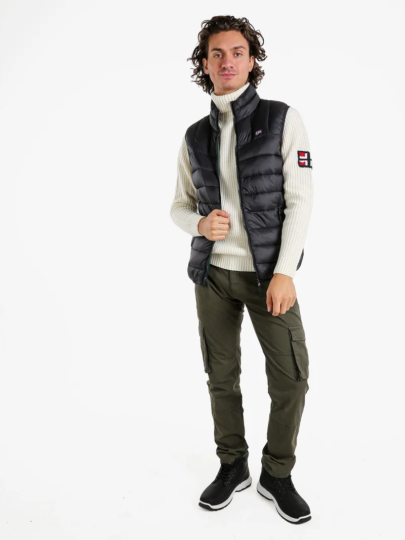 Gilet da uomo con cerniera imbottito - nero