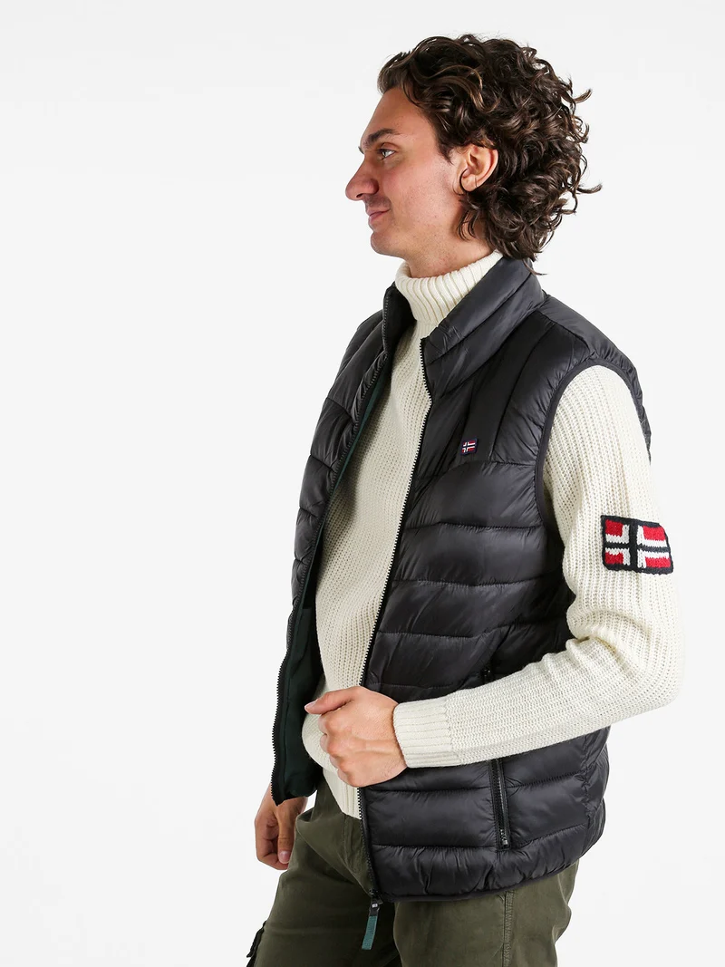 Gilet da uomo con cerniera imbottito - nero