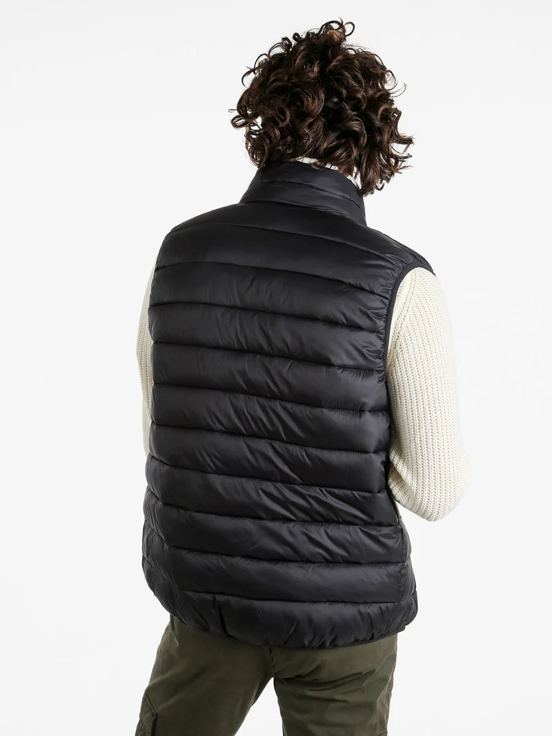 Gilet da uomo con cerniera imbottito - nero