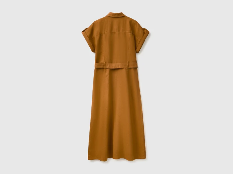 Midi-Hemdkleid aus reinem Leinen