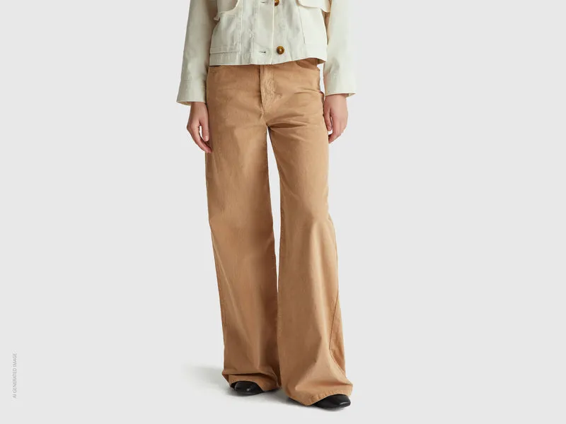 Hose wide fit aus Samt
