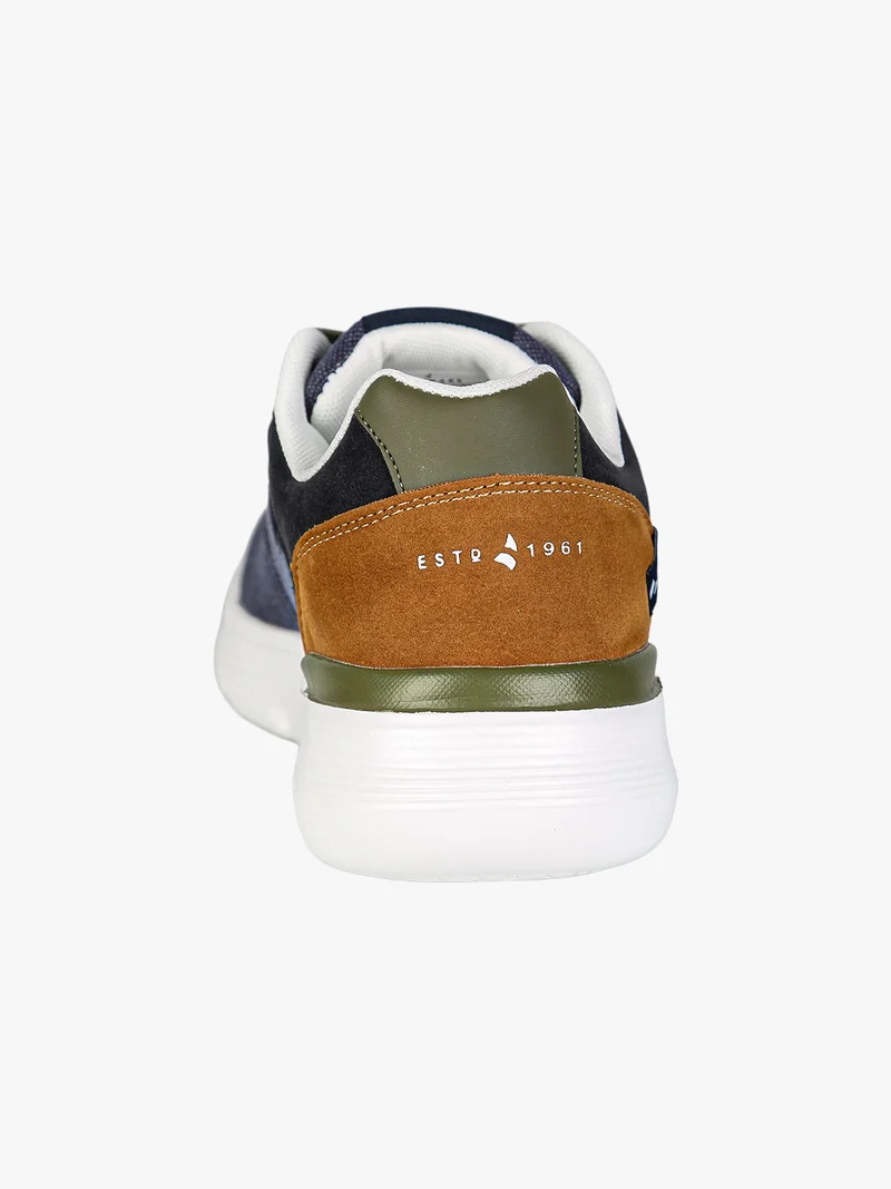 Sneakers da uomo stringate in tessuto jeans - blu scuro
