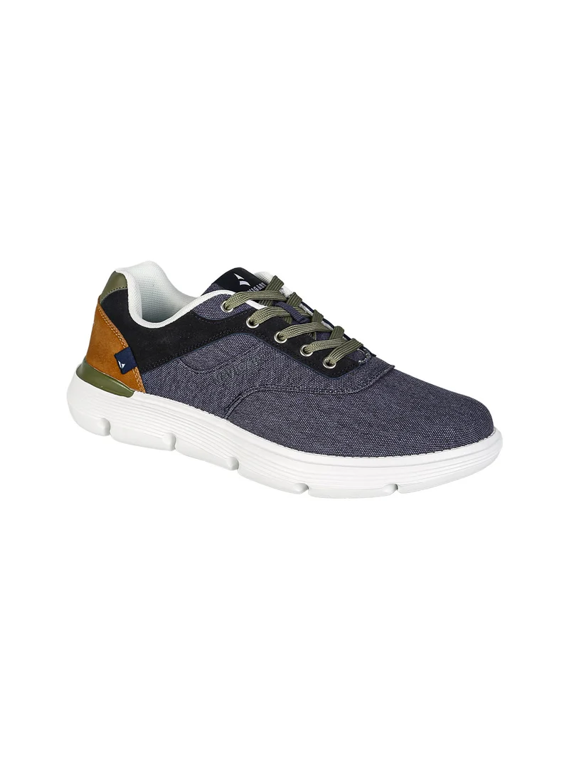 Sneakers da uomo stringate in tessuto jeans - blu scuro
