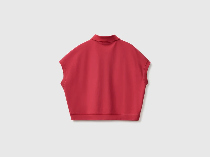 Ärmelloses Poloshirt mit Stickerei