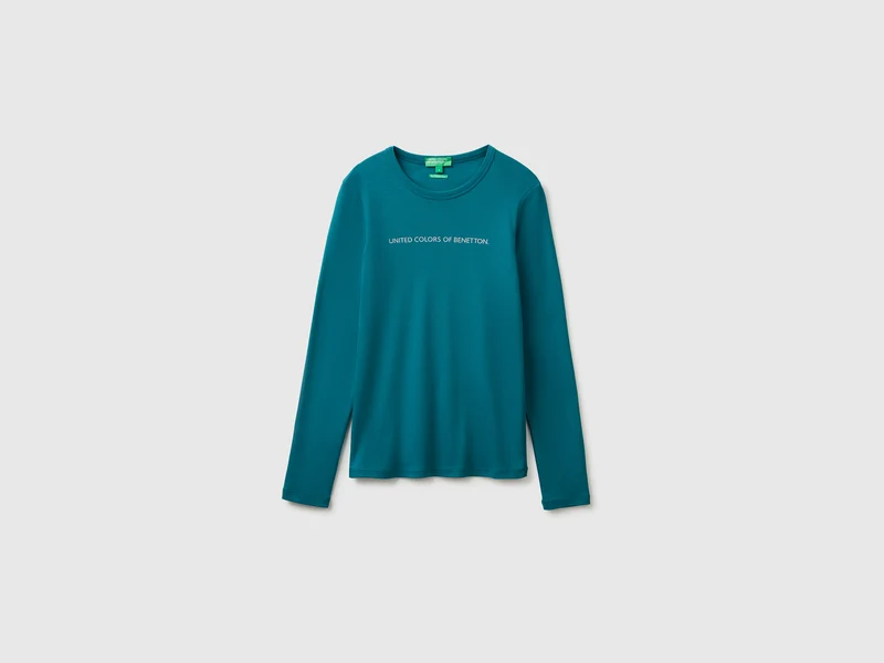 Langärmeliges T-Shirt mit Glitzerlogo