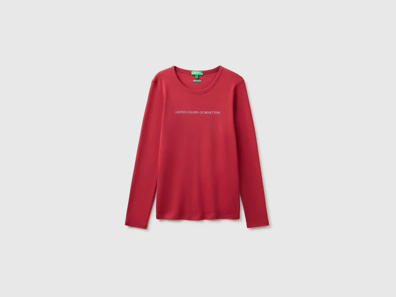 Langärmeliges T-Shirt mit Glitzerlogo