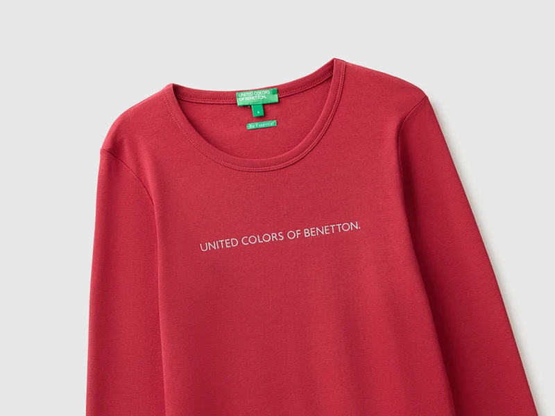 Langärmeliges T-Shirt mit Glitzerlogo