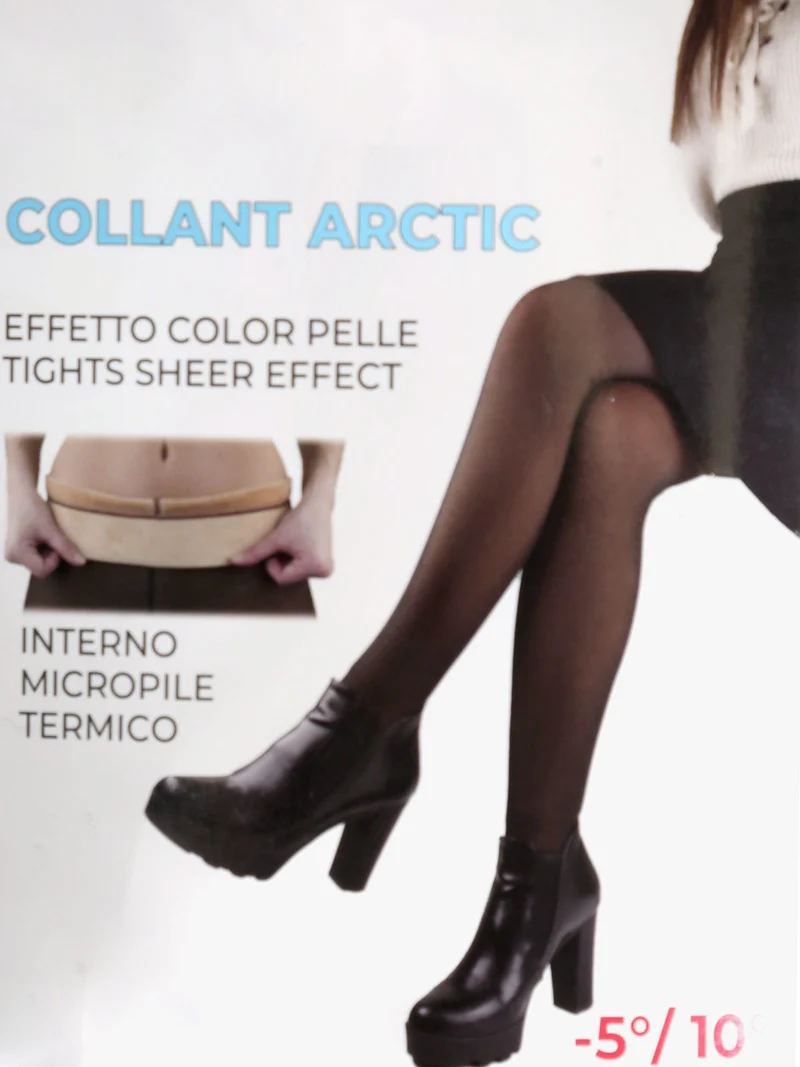 Collant donna con interno in micropile termico - nero