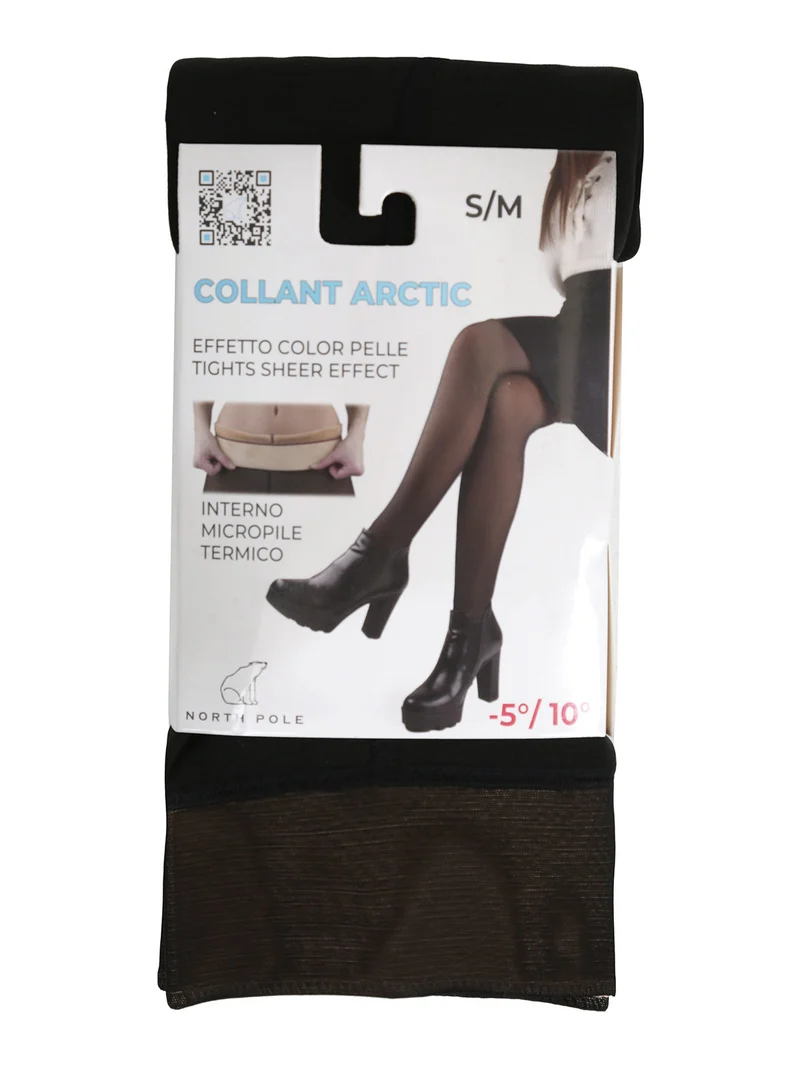 Collant donna con interno in micropile termico - nero