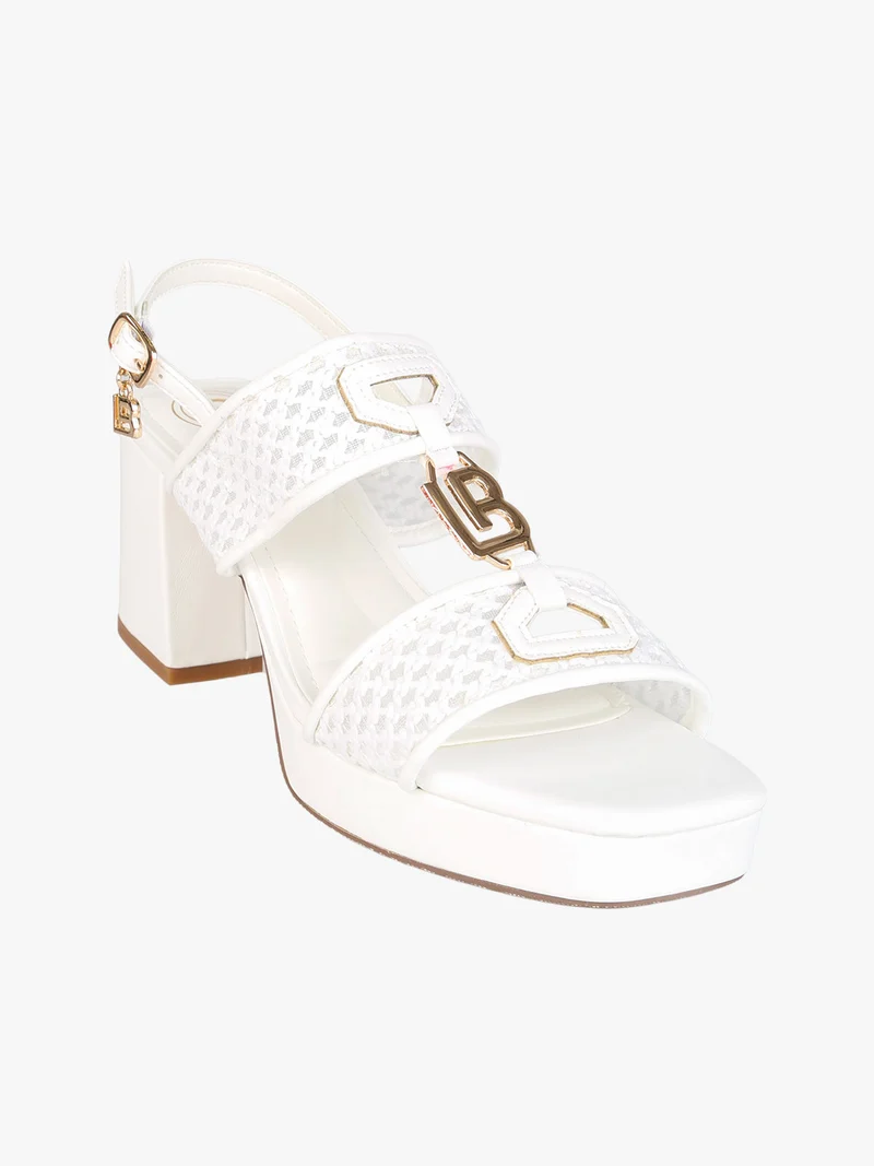 Sandali donna con tacco e plateau - bianco