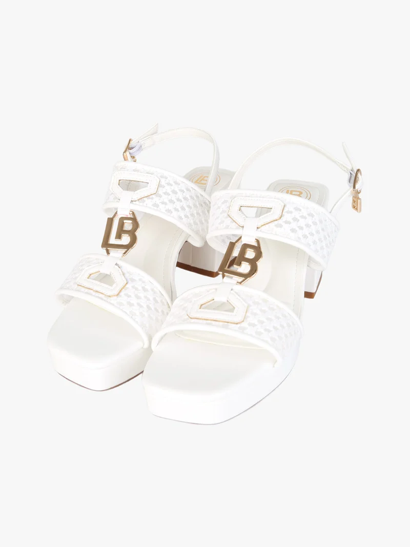 Sandali donna con tacco e plateau - bianco