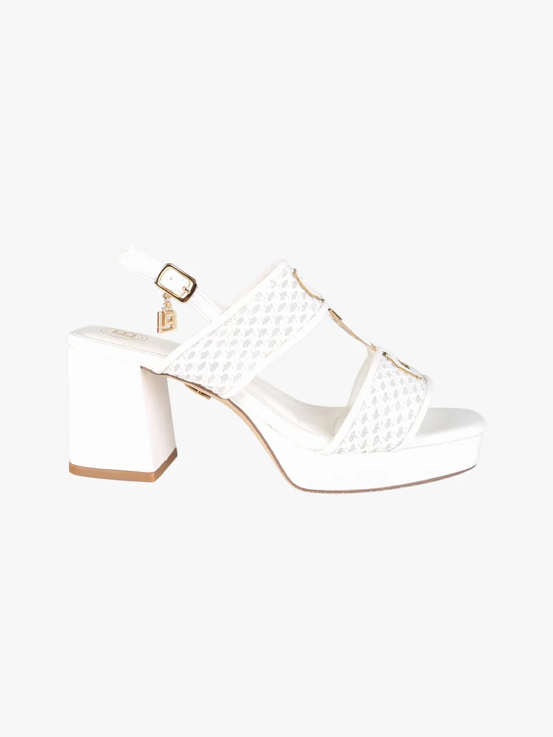 Sandali donna con tacco e plateau - bianco