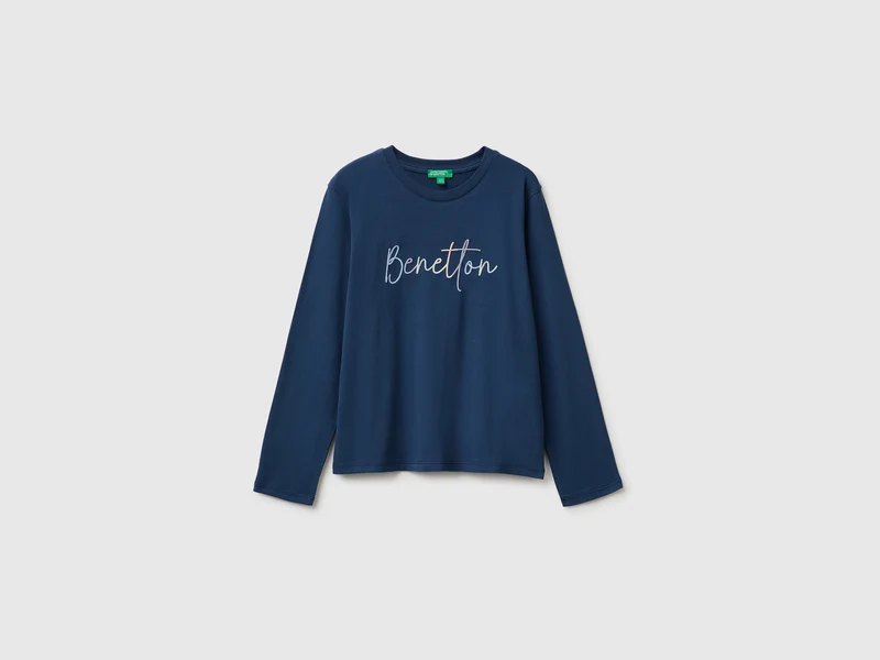 Langärmeliges T-Shirt mit Stickerei