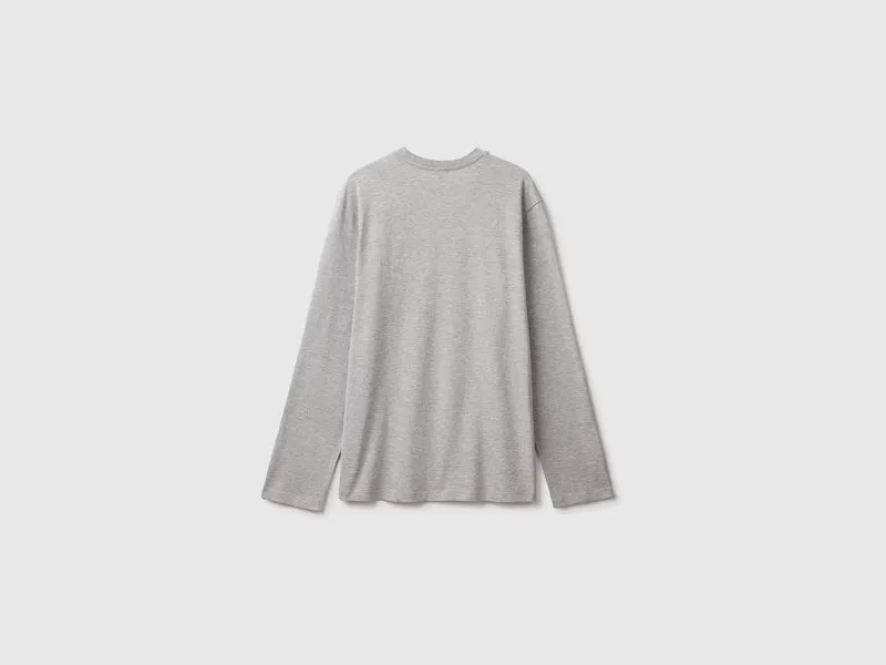 T-Shirt mit Aufdruck und Stickerei