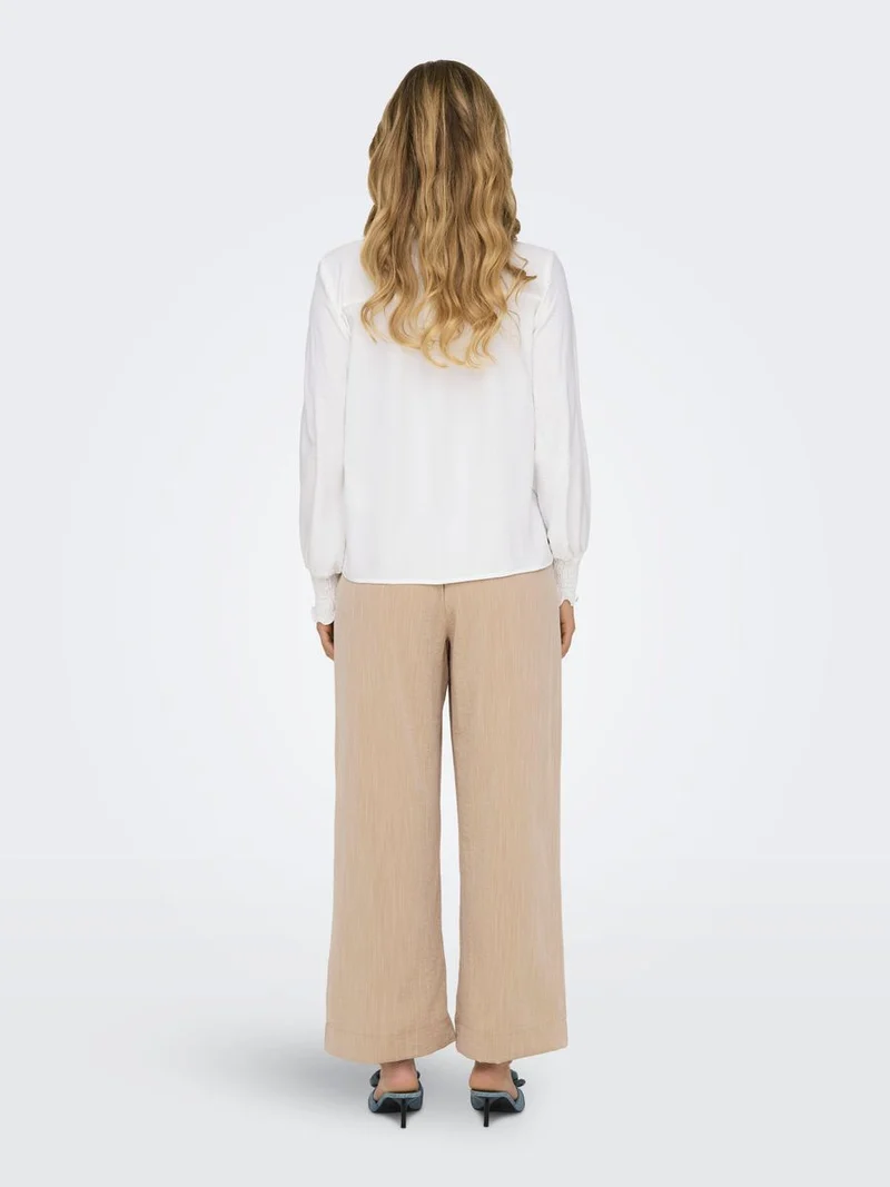 ONLMETTE V-NECK LS SMOCK TOP NOOS W
