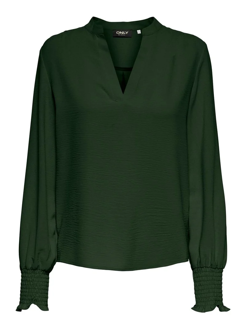 ONLMETTE V-NECK LS SMOCK TOP NOOS W
