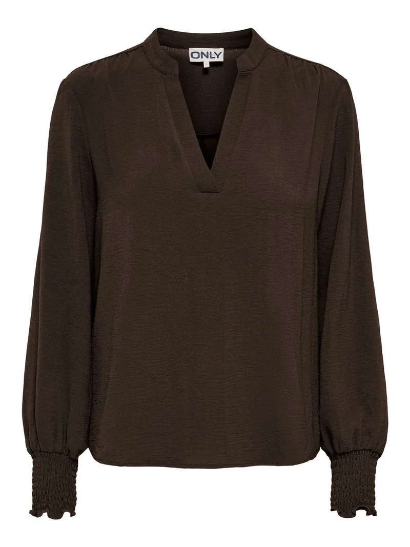 ONLMETTE V-NECK LS SMOCK TOP NOOS W