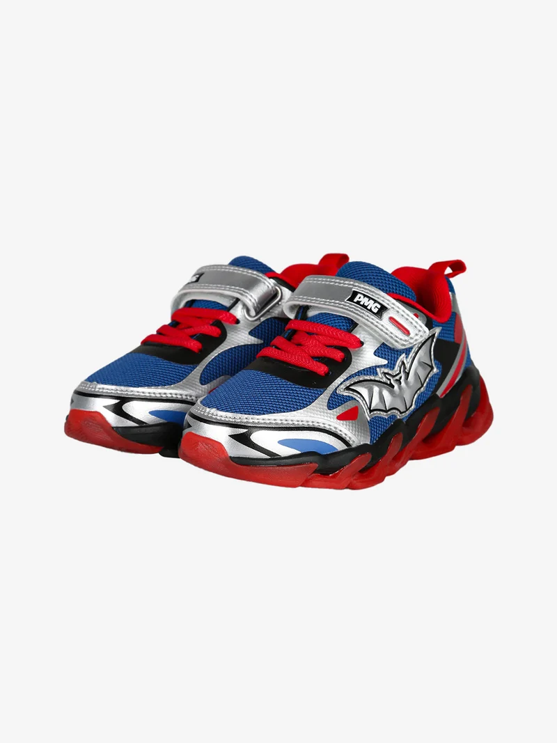 Sneakers da bambino con luci e cinturino a strappo - multicolore