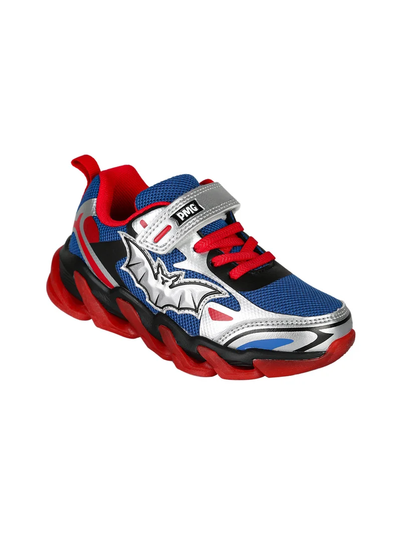 Sneakers da bambino con luci e cinturino a strappo - multicolore