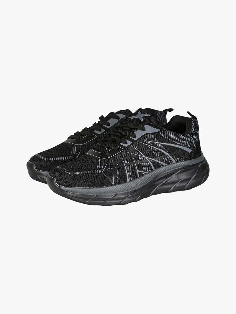 Sneakers sportive da donna stringate - nero