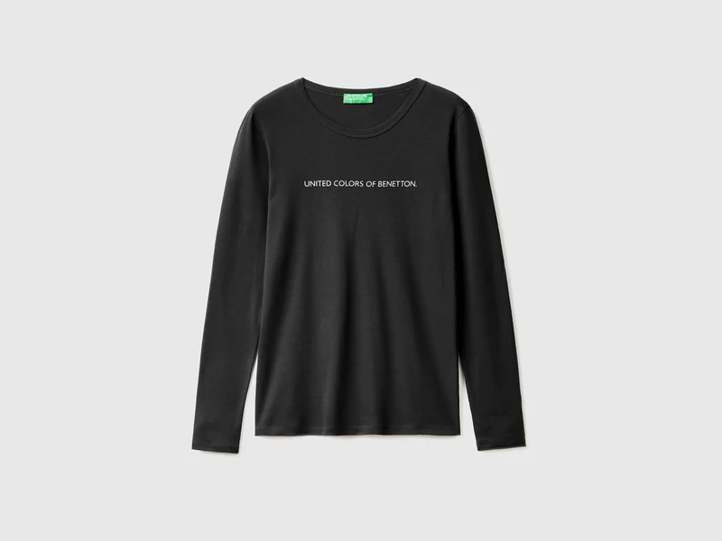 Langarm-T-Shirt aus 100% Baumwolle