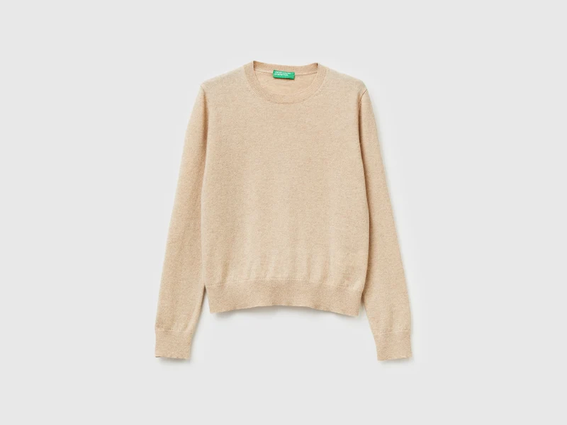 Beigefarbener Pullover aus reinem Kaschmir