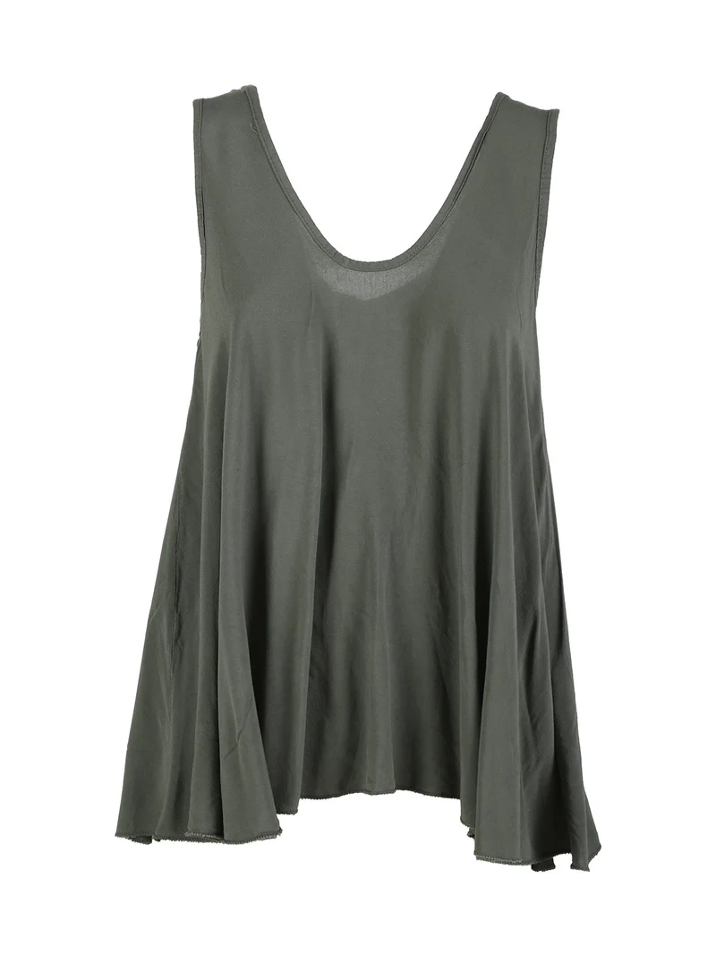 Top donna svasato con scollo a V - militare